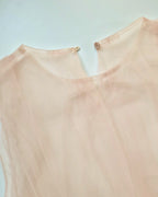 sheer layered waist frill tulle dress