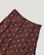 dot pleated midi skirt