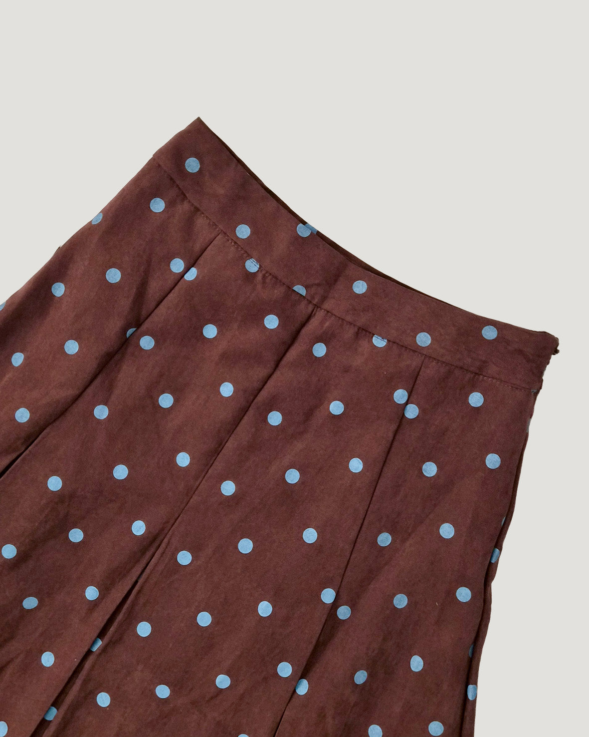 dot pleated midi skirt