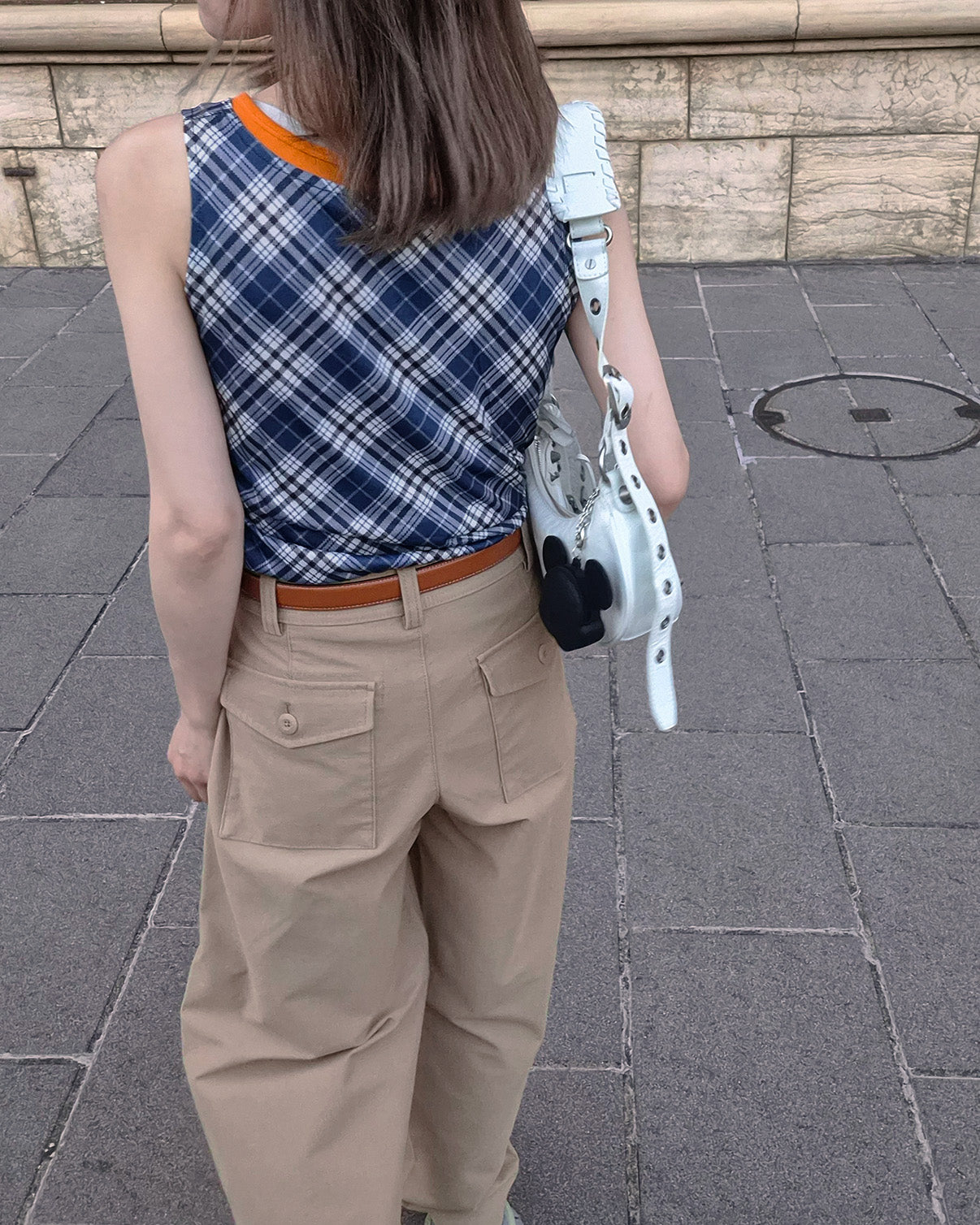 check draped shirring top