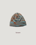 90's zebra knit beanie