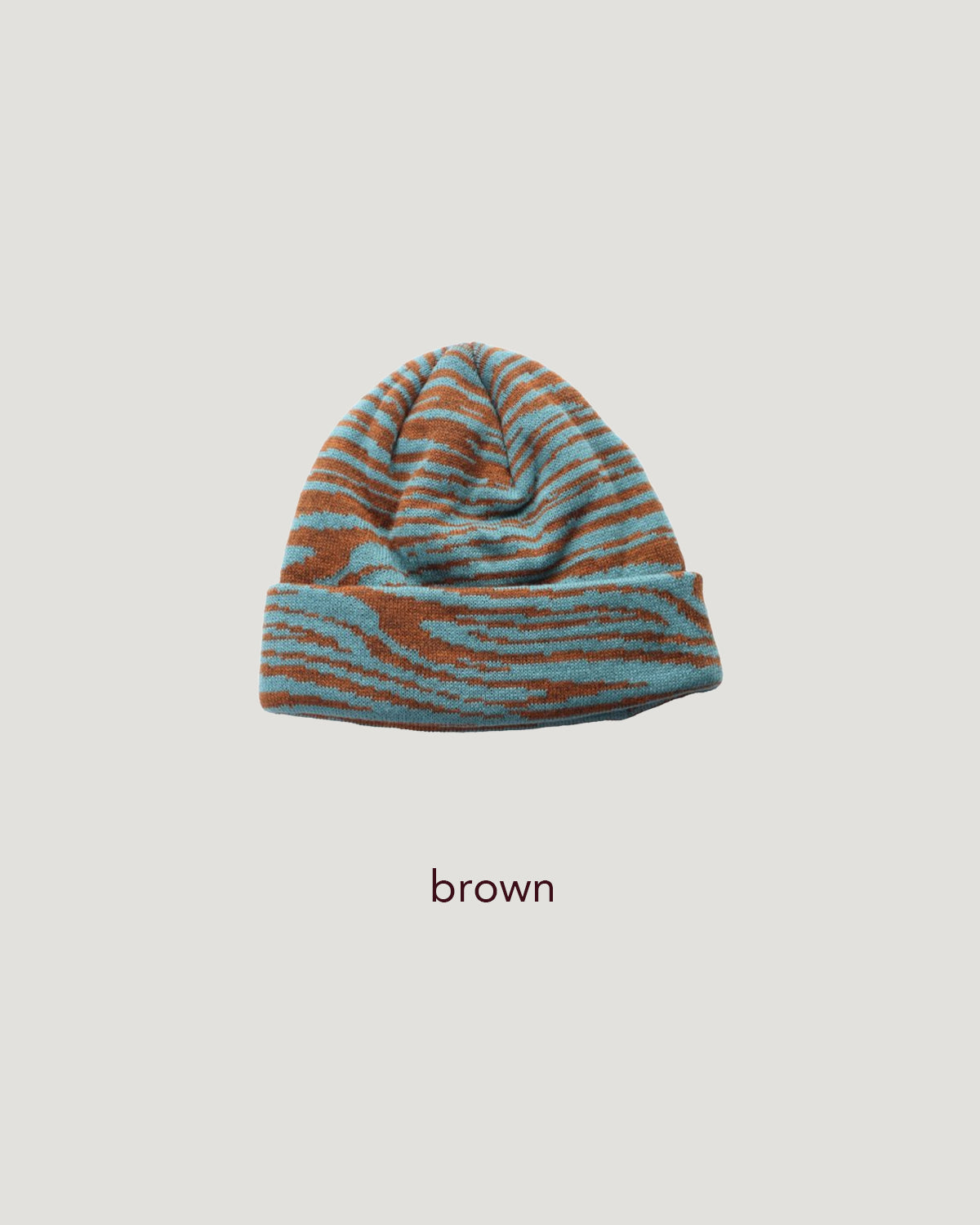 90's zebra knit beanie
