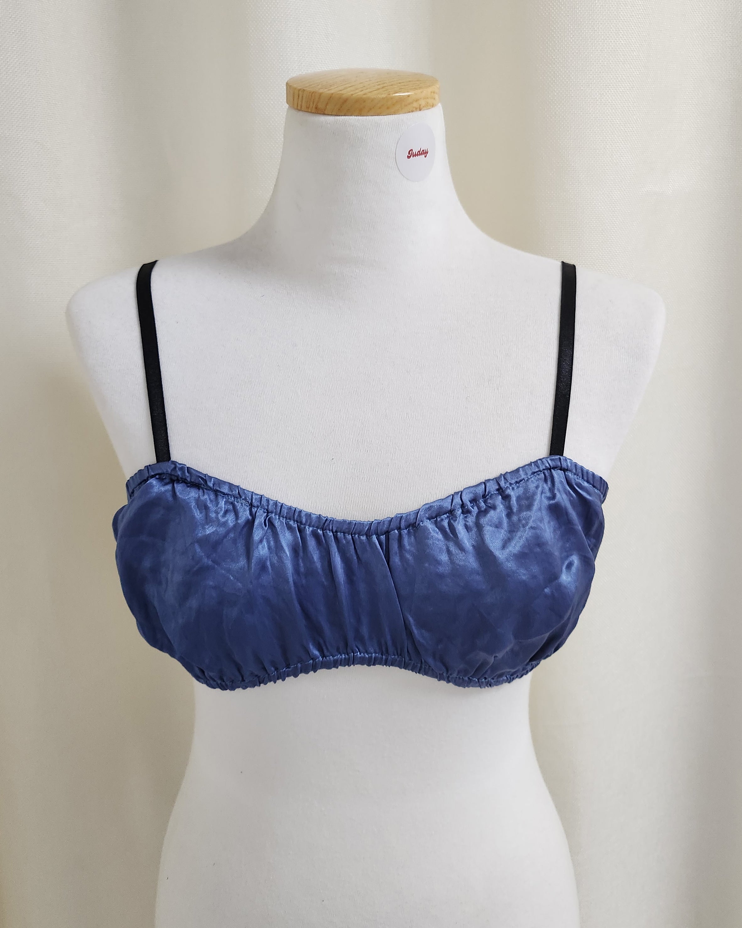 satin shirring short bustier