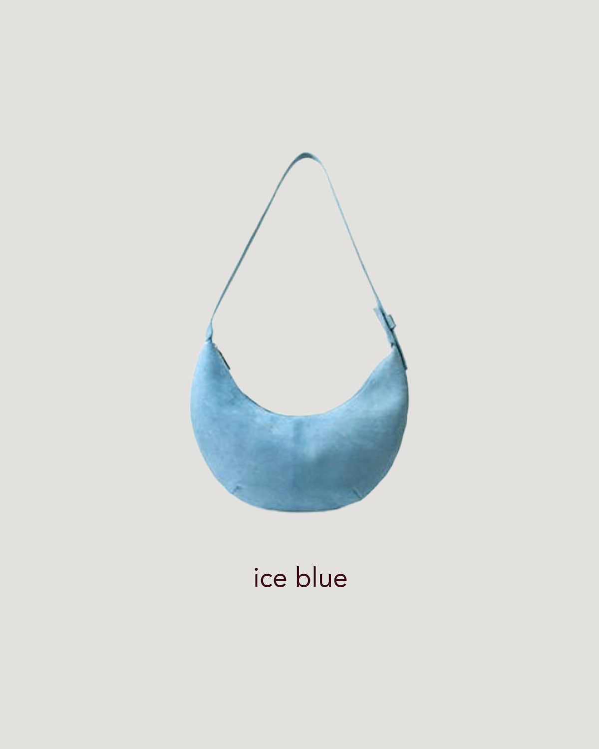 faux suede half moon bag