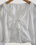 frill double ribbon blouse