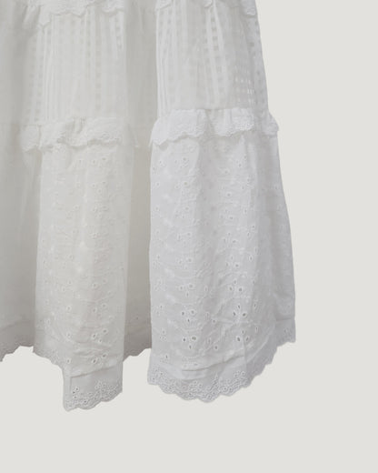 cotton tired long skirt