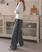 dot side line light corduroy pants