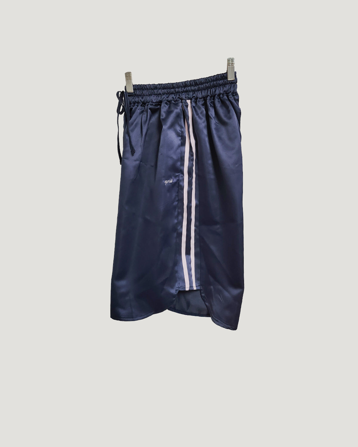 track satin bermuda pants