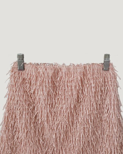 fringe feather mini skirt