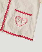 red ribbon embroidery cotton jacket