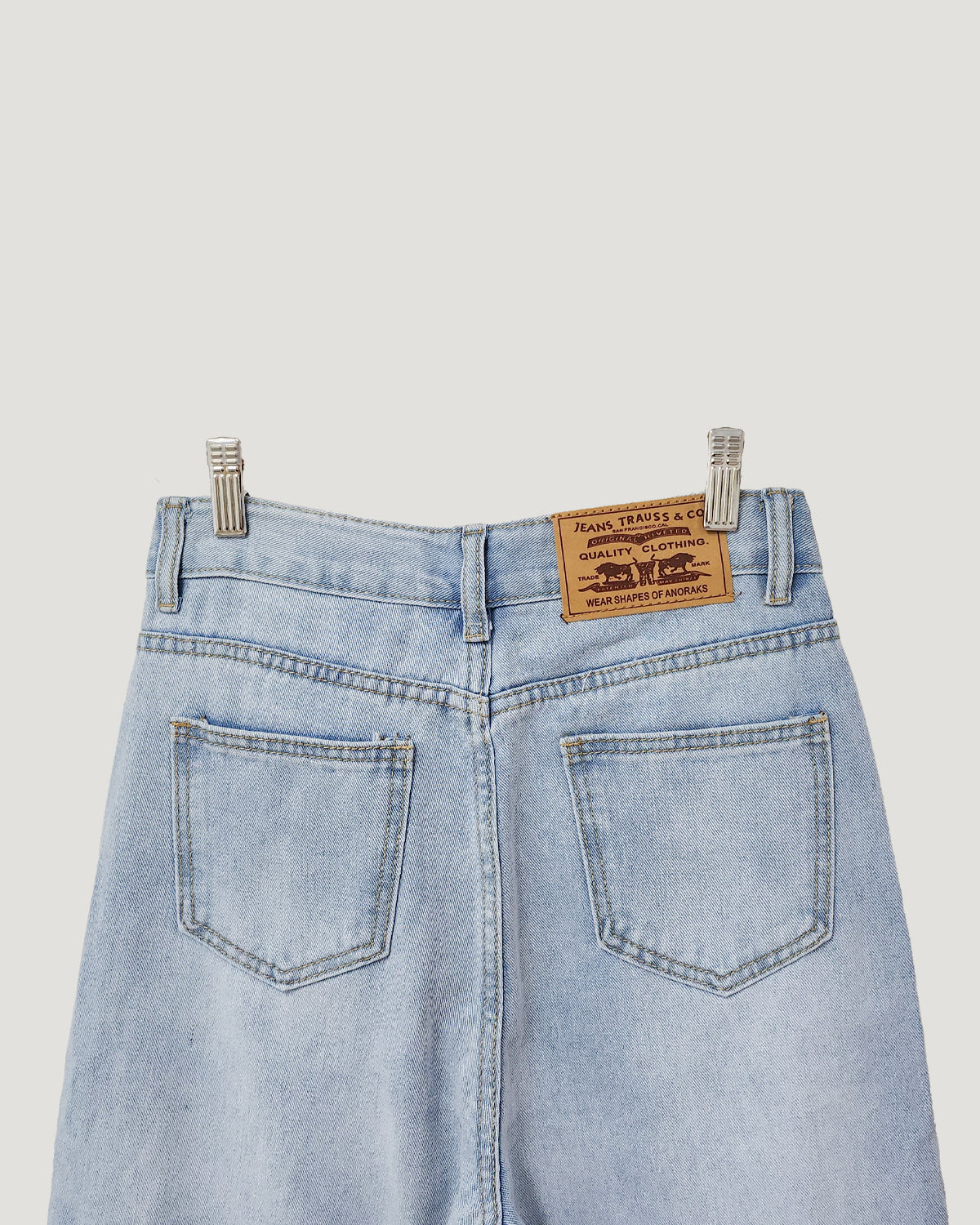 ribbon denim pants