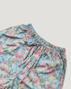 blurred flower short pants