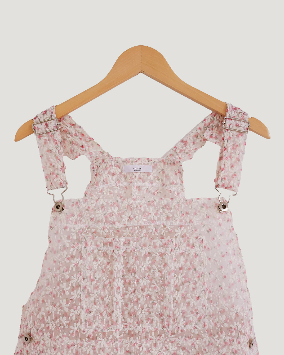 flower lace sheer salopette dress