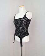lace sheer garter bustier