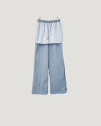 stripe hem frill pants