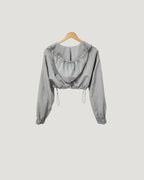 shirring bolero hood nylon blouson