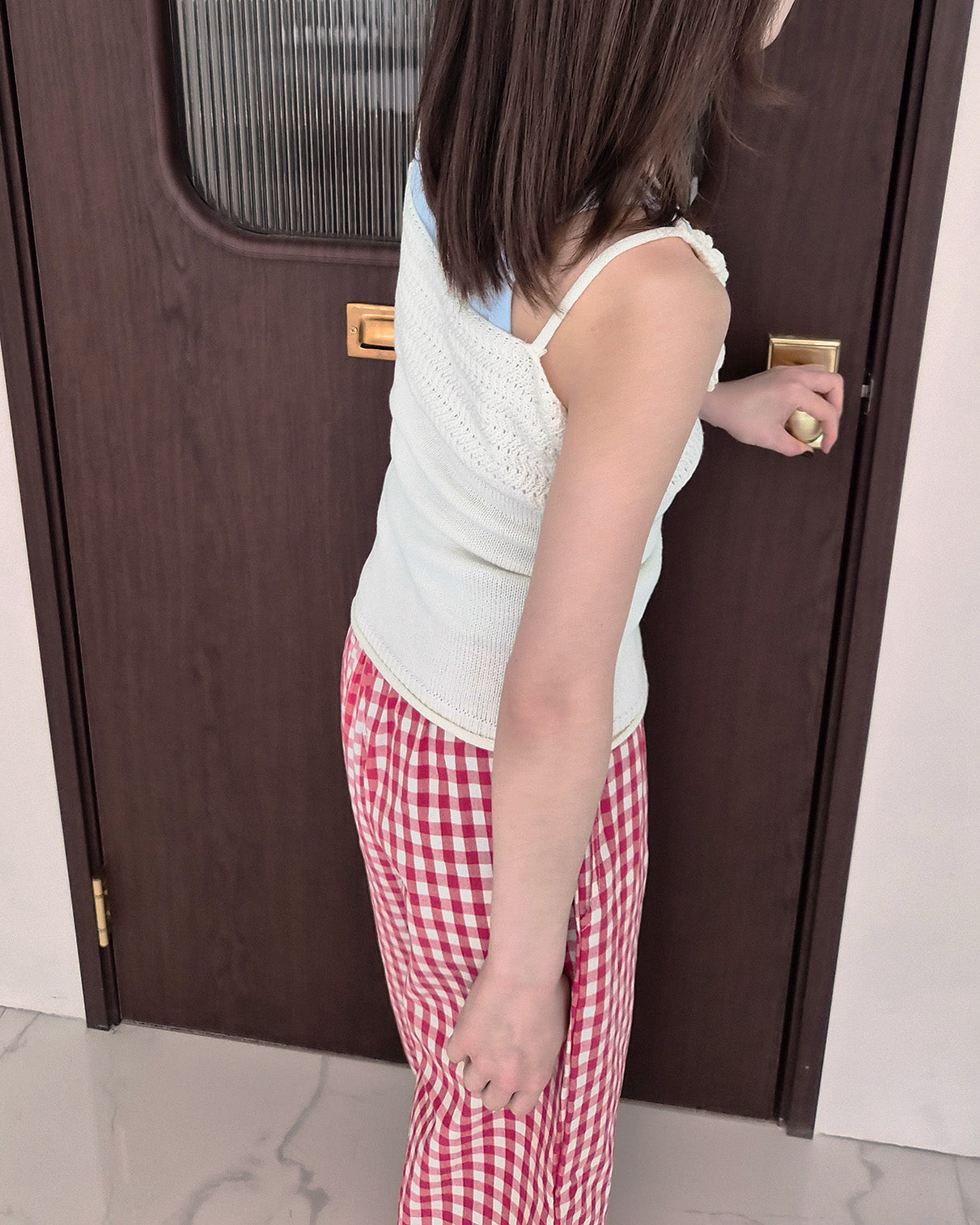 flower motif knit camisole