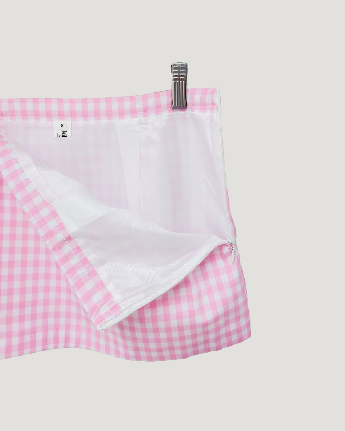 gingham check low waist micro mini skirt