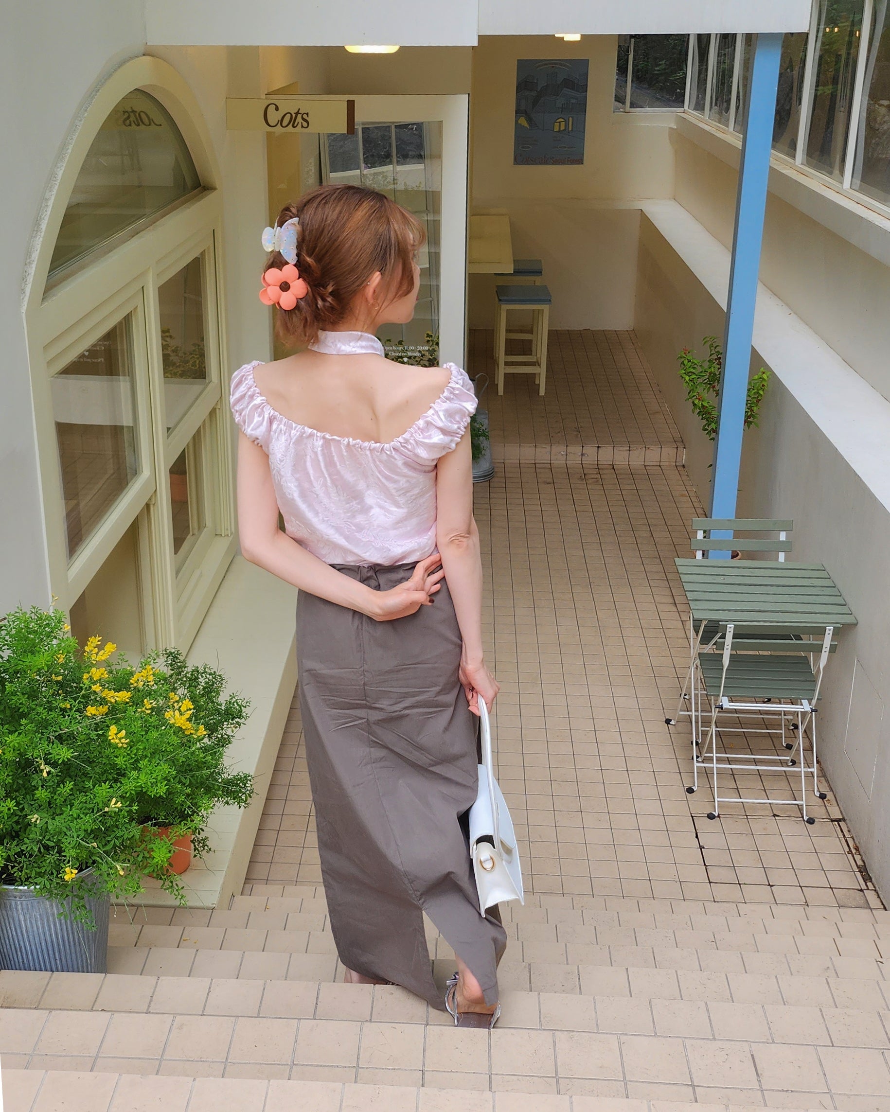H line waist string skirt