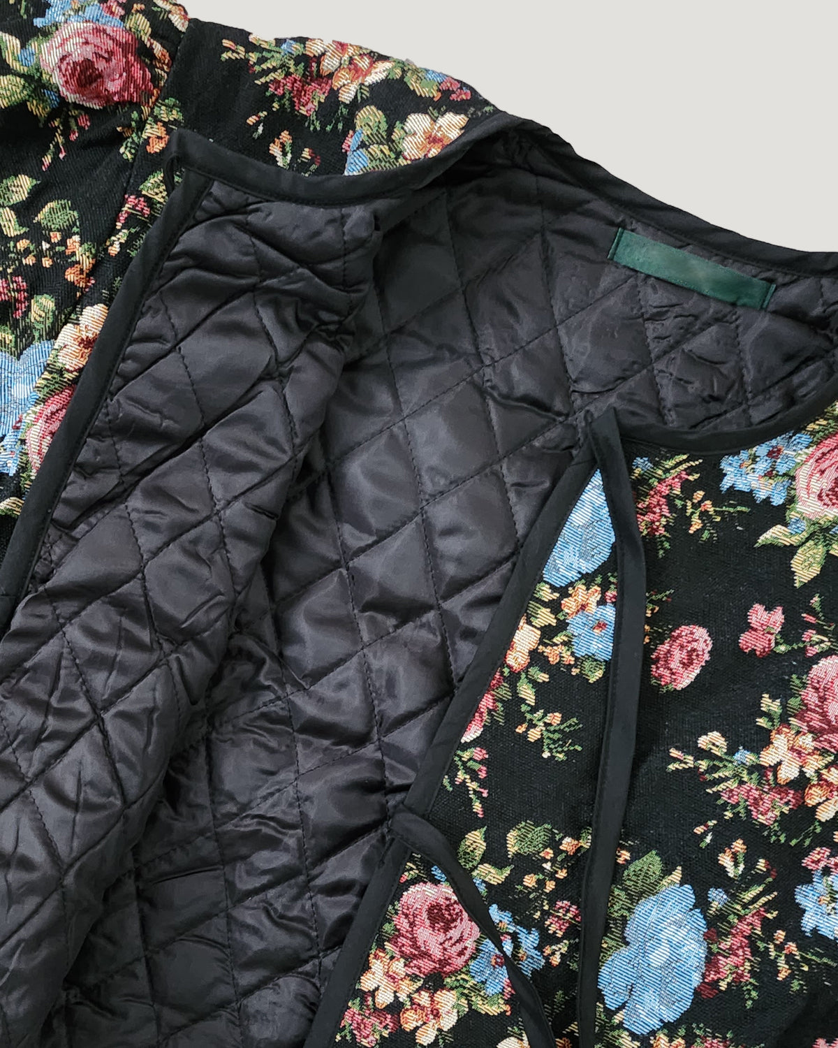 jacquard flower no color lace quilted jacket