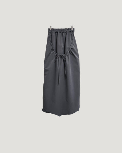 unbalanced shirring ribbon skirt
