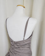 shirring balloon mini dress