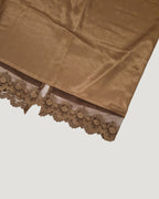 satin lace point long skirt