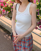studs point rib tank top