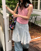 lace spangle flare skirt