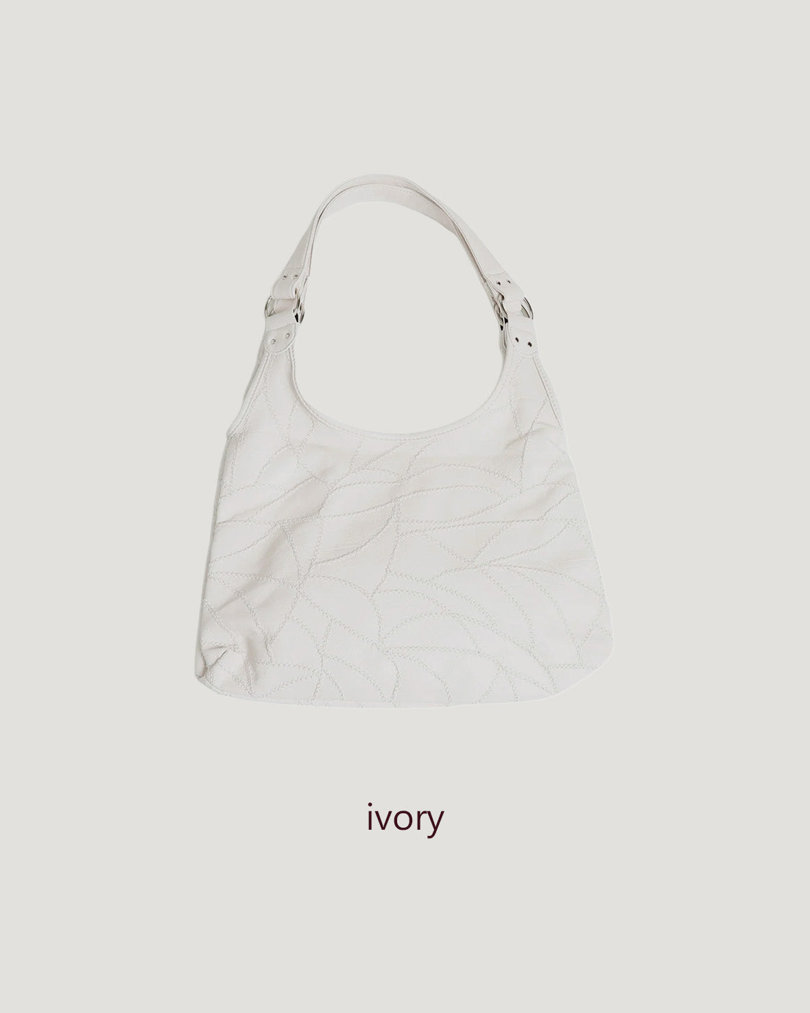 stitch pattern faux leather shoulder bag