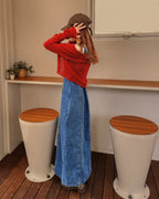 denim salopette long dress