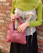 glitter knit mini bag