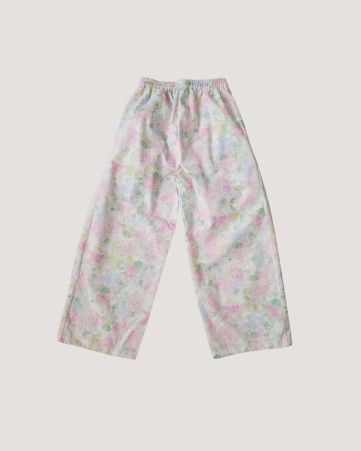flower cotton tuck wide pants