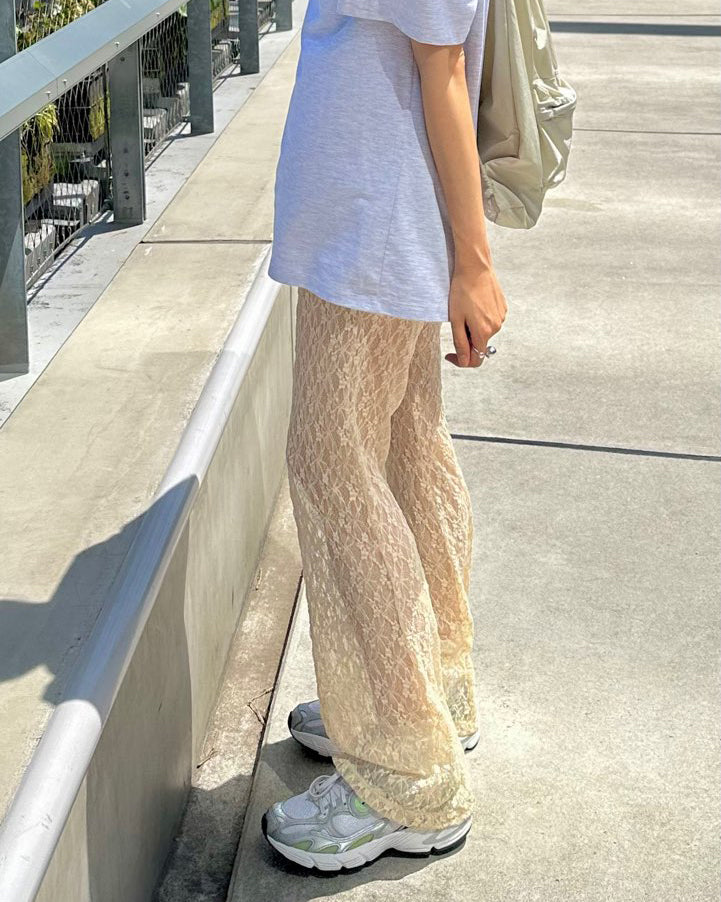 lace boot cut pants