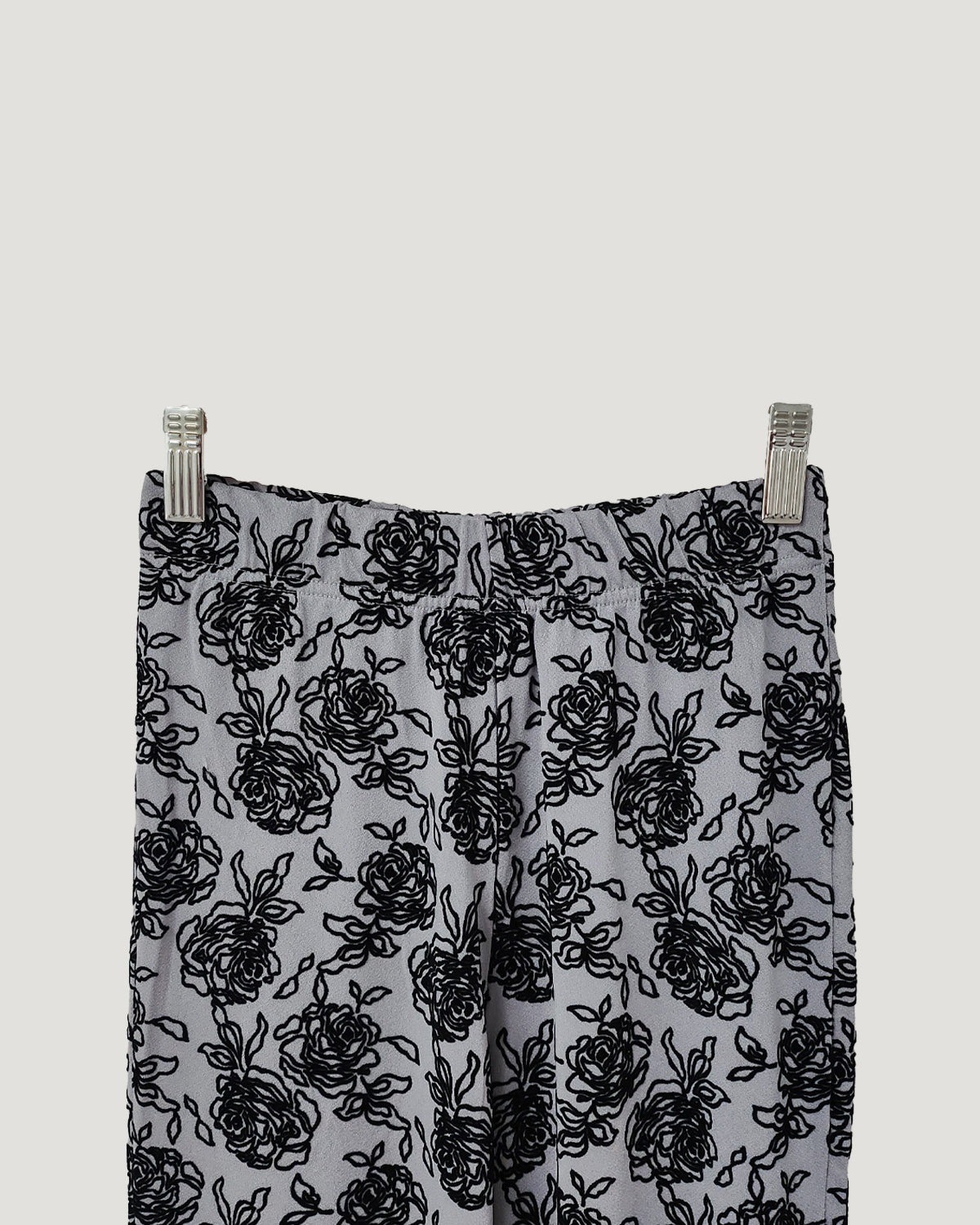 rose pattern boot cut pants