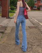 gingham check lace point camisole