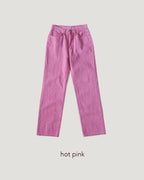 pigment color straight wide cotton pants