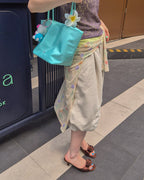 sweat nylon switch balloon half pants
