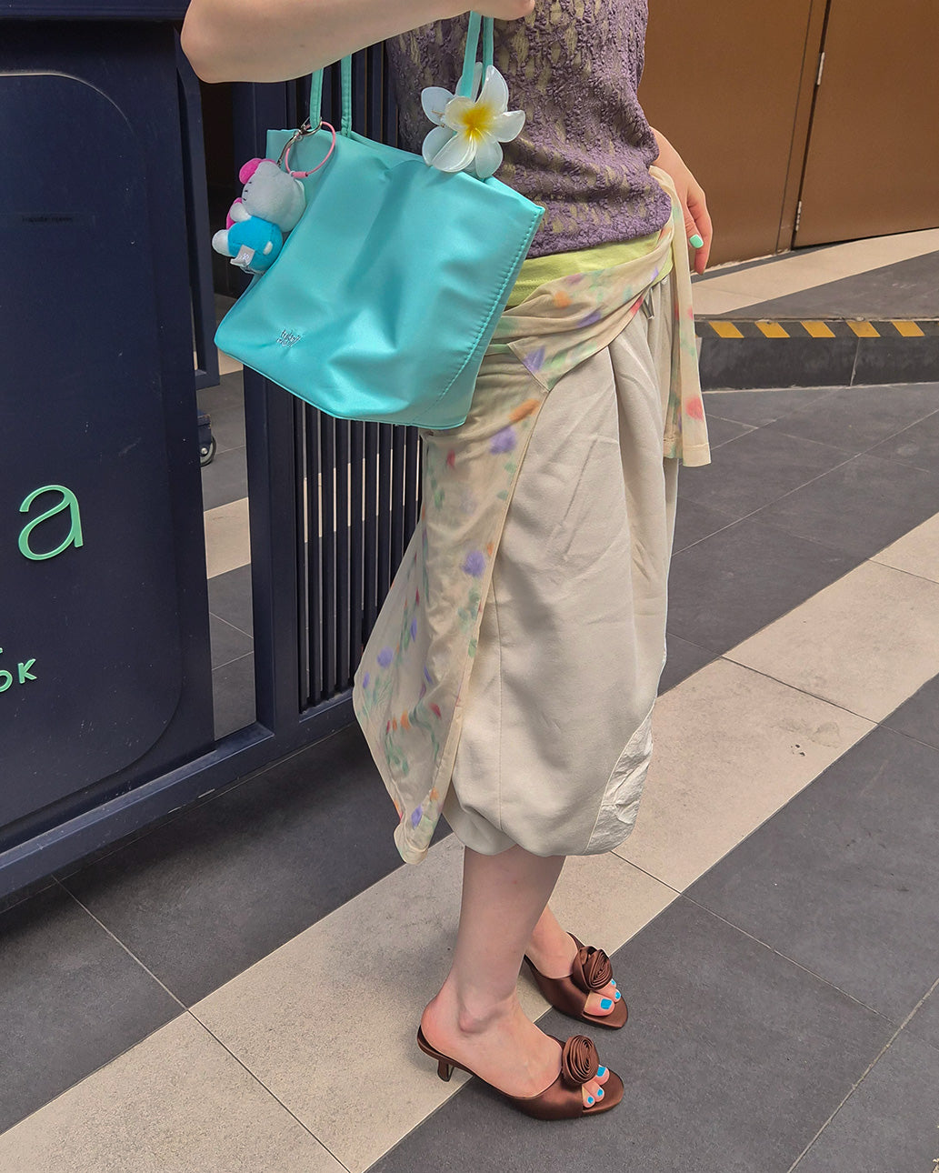 sweat nylon switch balloon half pants