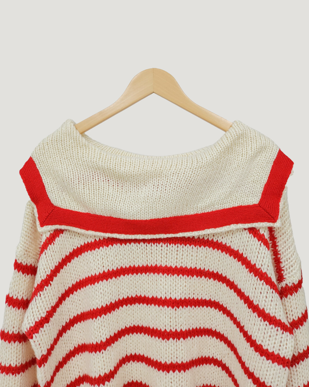 sailor collar stripe overfit knit