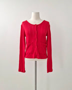 pocket point round neck cardigan