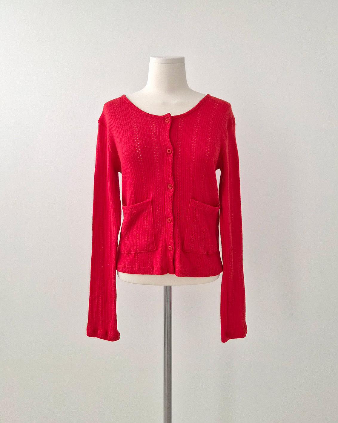 pocket point round neck cardigan