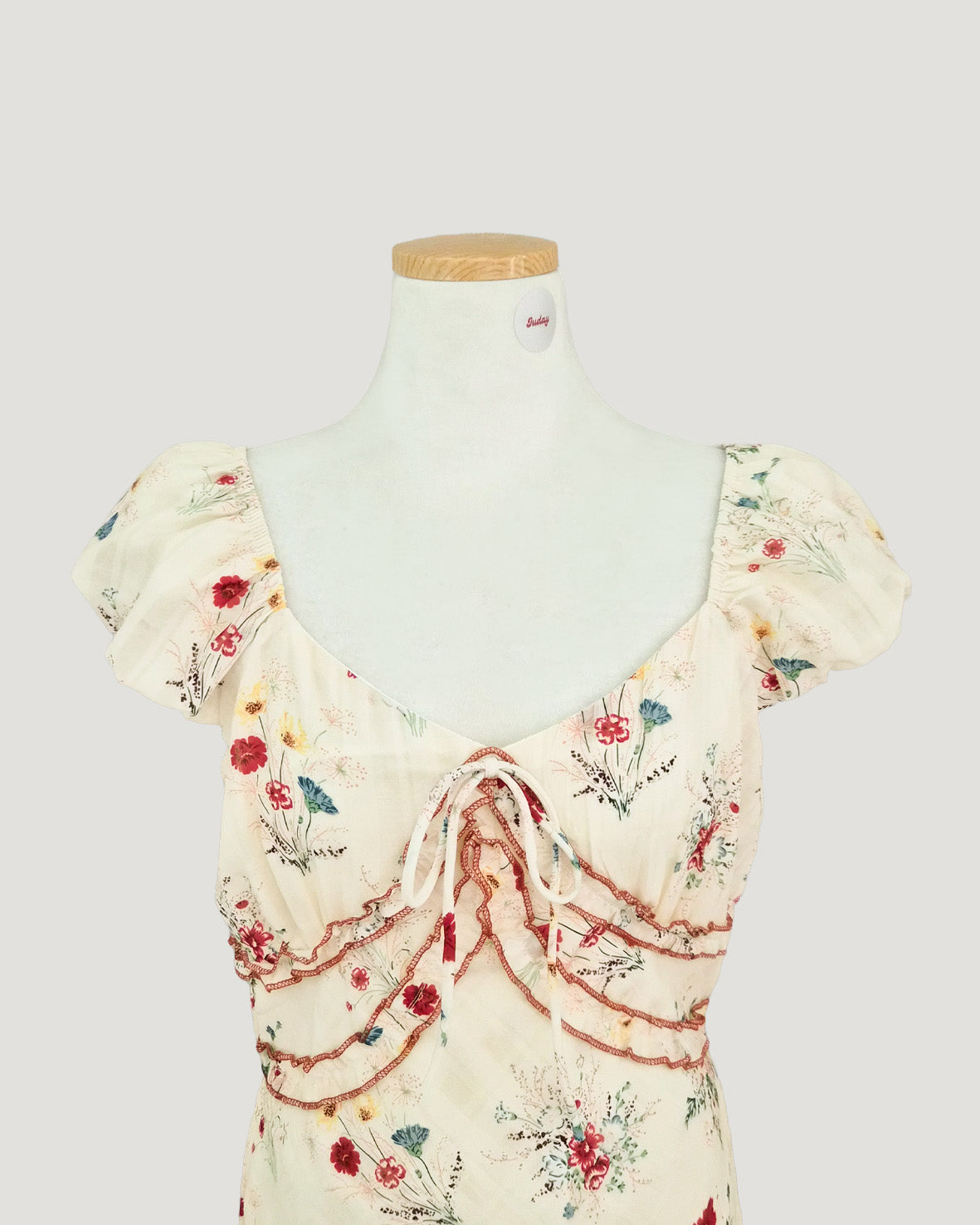 flower frill long dress