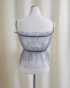 tulle sheer ribbon bustier