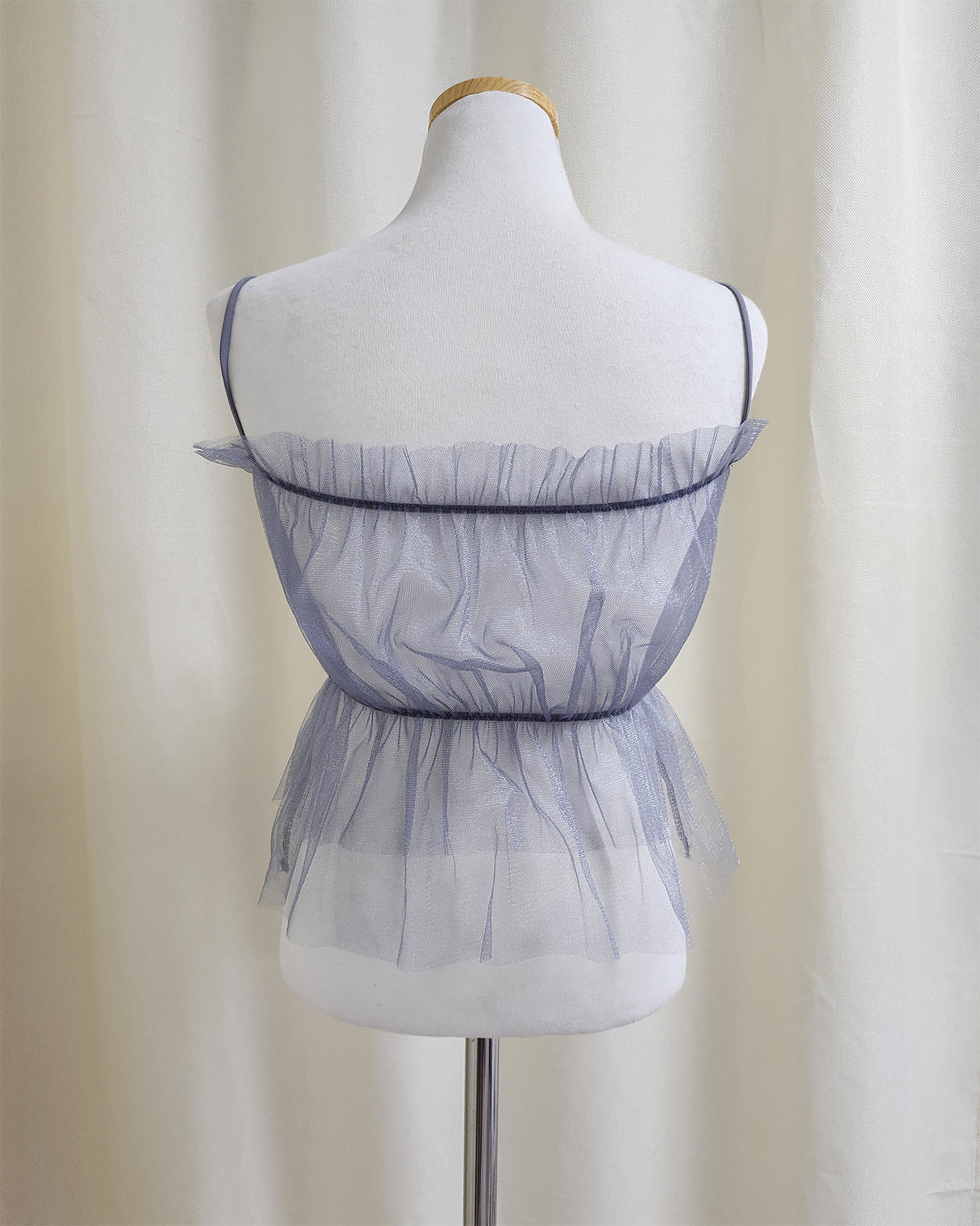 tulle sheer ribbon bustier