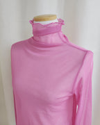 turtleneck mellow sheer mesh top