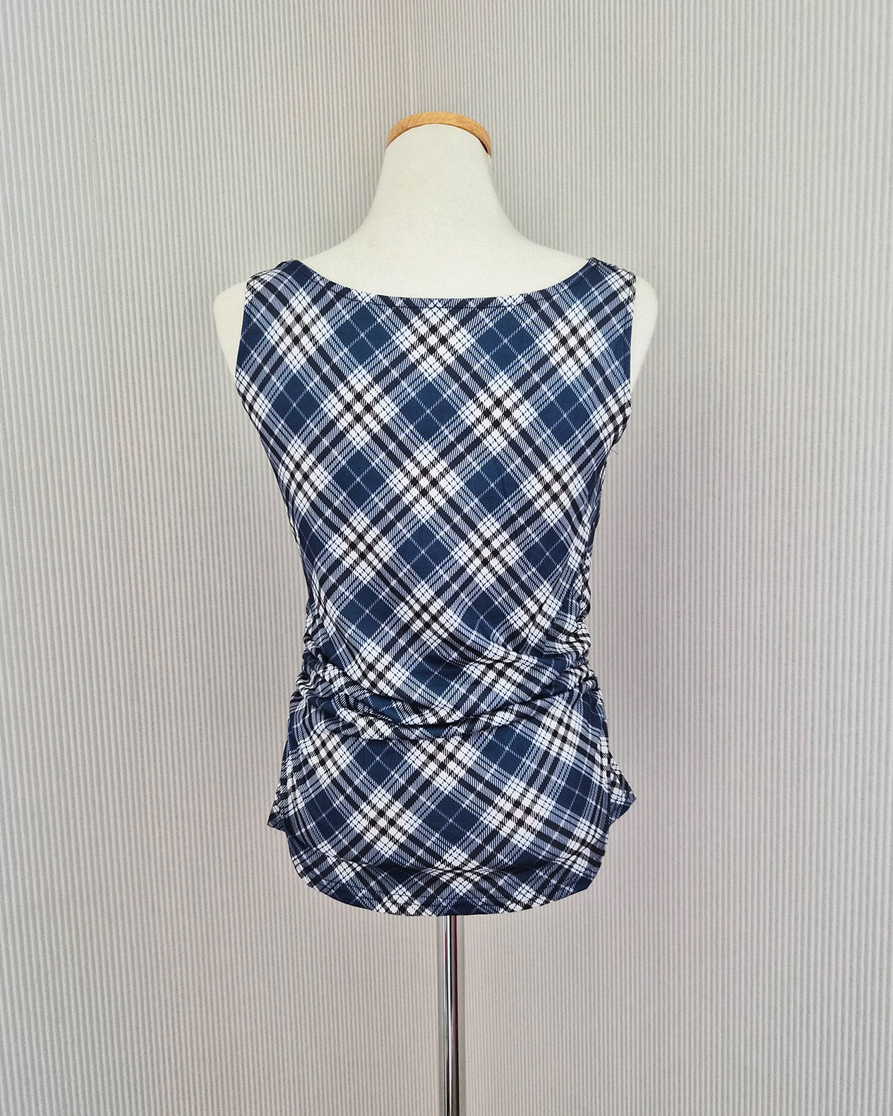 check draped shirring top