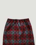dot check frill middle skirt