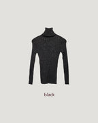 glitter turtleneck rib knit