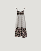 check camisole flare dress